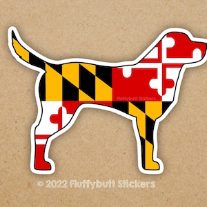 Maryland Flag Labrador Retriever Sticker | Maryland Flag | Lab Sticker | Labrador Retriever | Dog Sticker | Magnet for car | Bumper Sticker