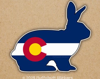 PREORDER: Colorado Flag Rabbit Sticker | Colorado Flag | Colorado Pride | Bumper Sticker | Rabbit Gift | Cute Bunny Vinyl Decal