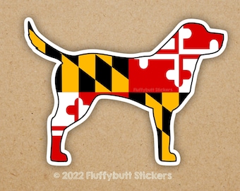 Maryland Flag Labrador Retriever Sticker | Maryland Flag | Lab Sticker | Labrador Retriever | Dog Sticker | Magnet for car | Bumper Sticker