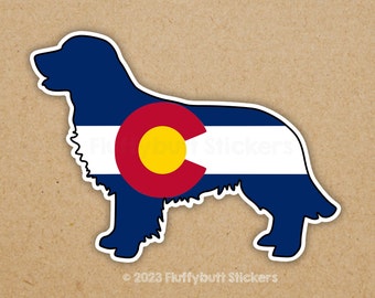 Colorado Flag Golden Retriever Sticker | Colorado Flag | Golden Retriever | Colorado Dog Sticker | Dog Mom Dad | Bumper Sticker | Gift