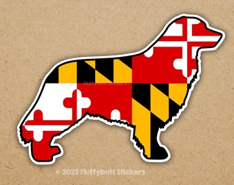 Maryland Flag Nova Scotia Duck Tolling Retriever Sticker | Duck Hunting Dog | Maryland Pride | Dog Sticker | Sticker for Car | Dog Gift