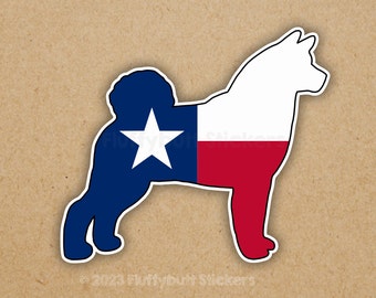 Texas Flag Akita Sticker | Texas Flag | Akita Sticker | Texas Pride | Dog Sticker | Bumper Sticker | Akita Decal | Dog Mom Dad Gift