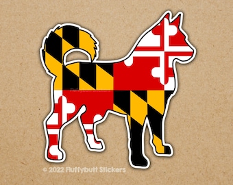 Maryland Flag Husky Sticker | Maryland Flag | Husky Sticker | Maryland Pride | Husky | Dog Sticker | Bumper Sticker | Vinyl Decal