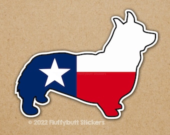 Texas Flag Pembroke Corgi Sticker | Texas Flag Pembroke Corgi Magnet | Texas Pride | Corgi Bumper Sticker | Dog Sticker | Vinyl Decal