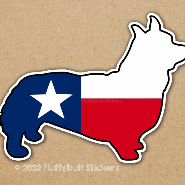 Texas Flag Pembroke Corgi Sticker | Texas Flag Pembroke Corgi Magnet | Texas Pride | Corgi Bumper Sticker | Dog Sticker | Vinyl Decal