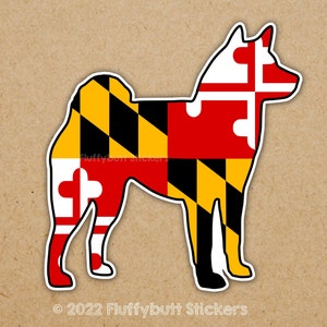 Maryland Flag Shiba Inu Sticker | Maryland Flag | Shiba Sticker | Maryland Pride | Shiba Inu | Dog Sticker | Shiba Sticker for Car | Durable