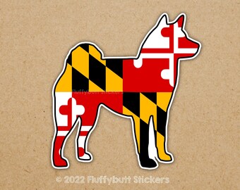 Maryland Flag Shiba Inu Sticker | Maryland Flag | Shiba Sticker | Maryland Pride | Shiba Inu | Dog Sticker | Shiba Sticker for Car | Durable