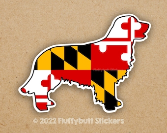 Maryland Flag Golden Retriever Sticker | Magnet | Maryland Flag | Golden Retriever Sticker | Maryland Pride | Dog Sticker | Bumper Sticker