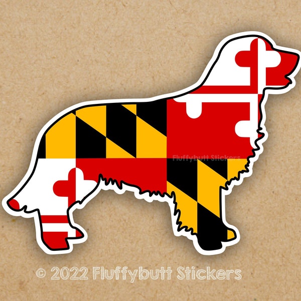 Maryland Flag Golden Retriever Sticker | Magnet | Maryland Flag | Golden Retriever Sticker | Maryland Pride | Dog Sticker | Bumper Sticker