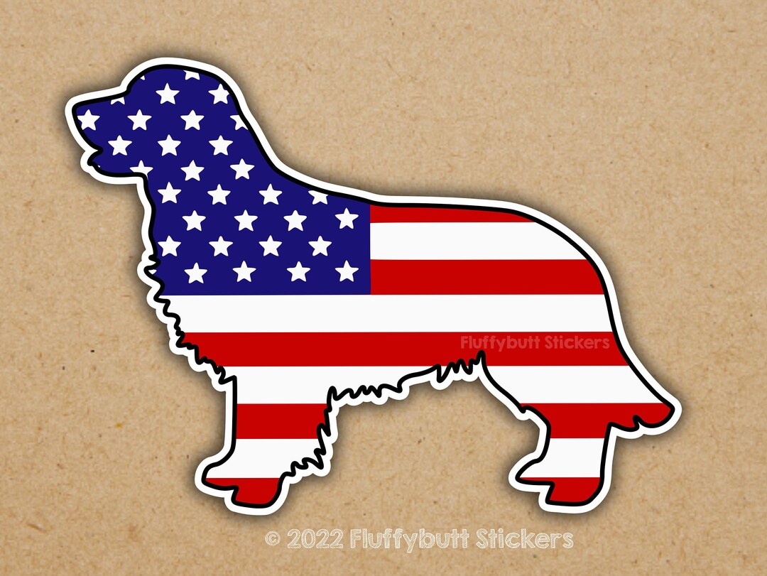 American Flag Golden Retriever Sticker American Flag Dog Sticker Bumper Sticker Dog Owner Gift
