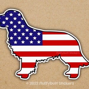 American Flag Golden Retriever Sticker | American Flag | Dog Sticker | Bumper Sticker | Dog Owner Gift | Patriotic Dog | USA Flag Sticker