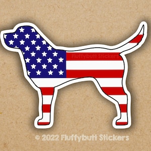 American Flag Labrador Retriever Sticker | American Flag | Dog Sticker | Bumper Sticker | Dog Owner Gift | Patriotic Dog | USA Flag Sticker