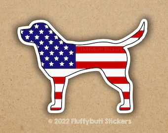 American Flag Labrador Retriever Sticker | American Flag | Dog Sticker | Bumper Sticker | Dog Owner Gift | Patriotic Dog | USA Flag Sticker