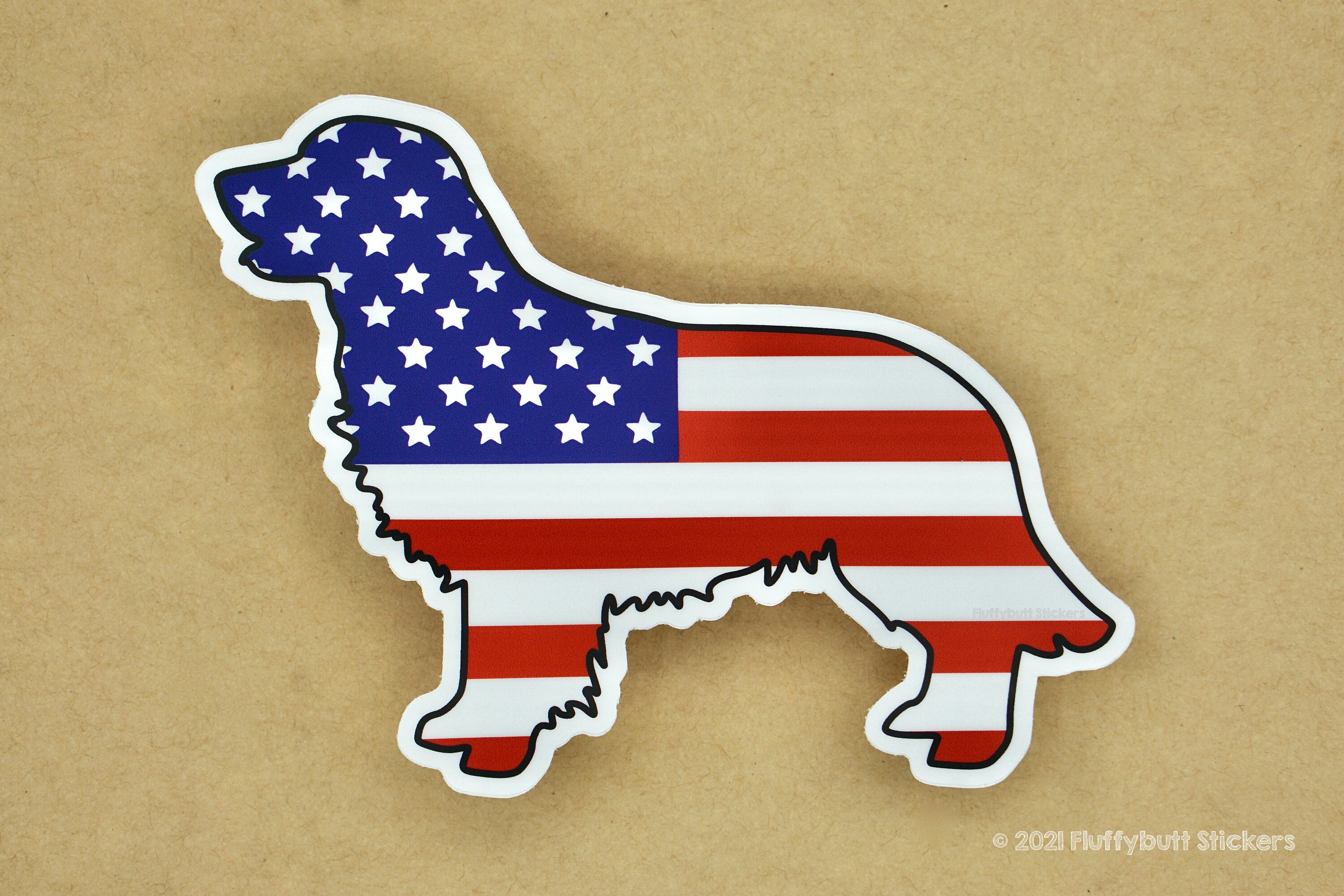 American Flag Golden Retriever Sticker American Flag Dog Etsy