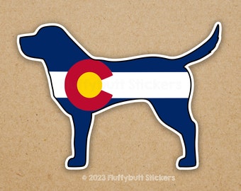 Colorado Flag Labrador Retriever Sticker | Colorado Flag Lab Shaped Sticker | Colorado Dog Sticker | Dog Mom Dad Gift | Bumper Sticker