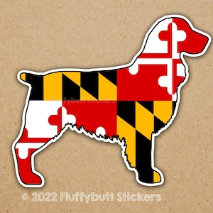 Maryland Flag Springer Spaniel Sticker | Springer Spaniel Sticker | Maryland Pride | Spaniel gift | Dog Sticker | Spaniel Sticker for Car