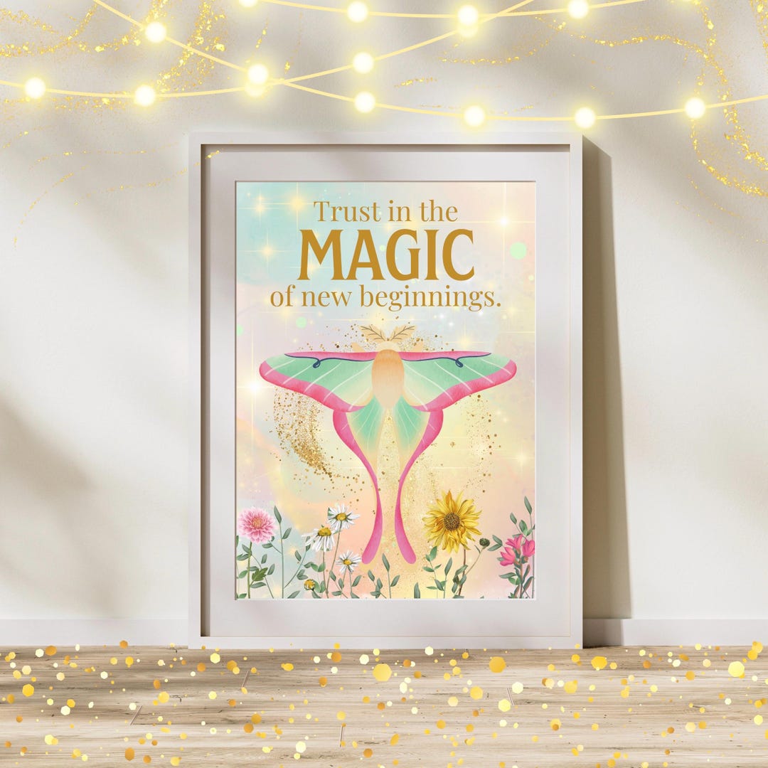 Magical Luna Moth Pastel Digital Art Instant Download 8x10, 16x20 Print ...