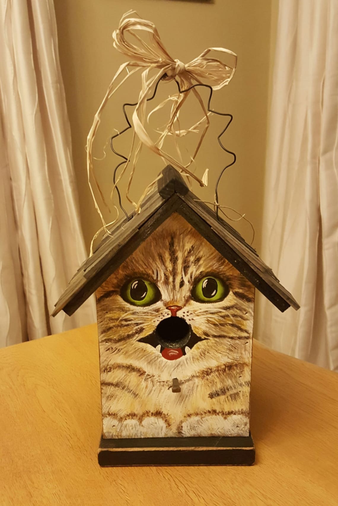 Handpainted Birdhouse for Cat Lovers | Etsy