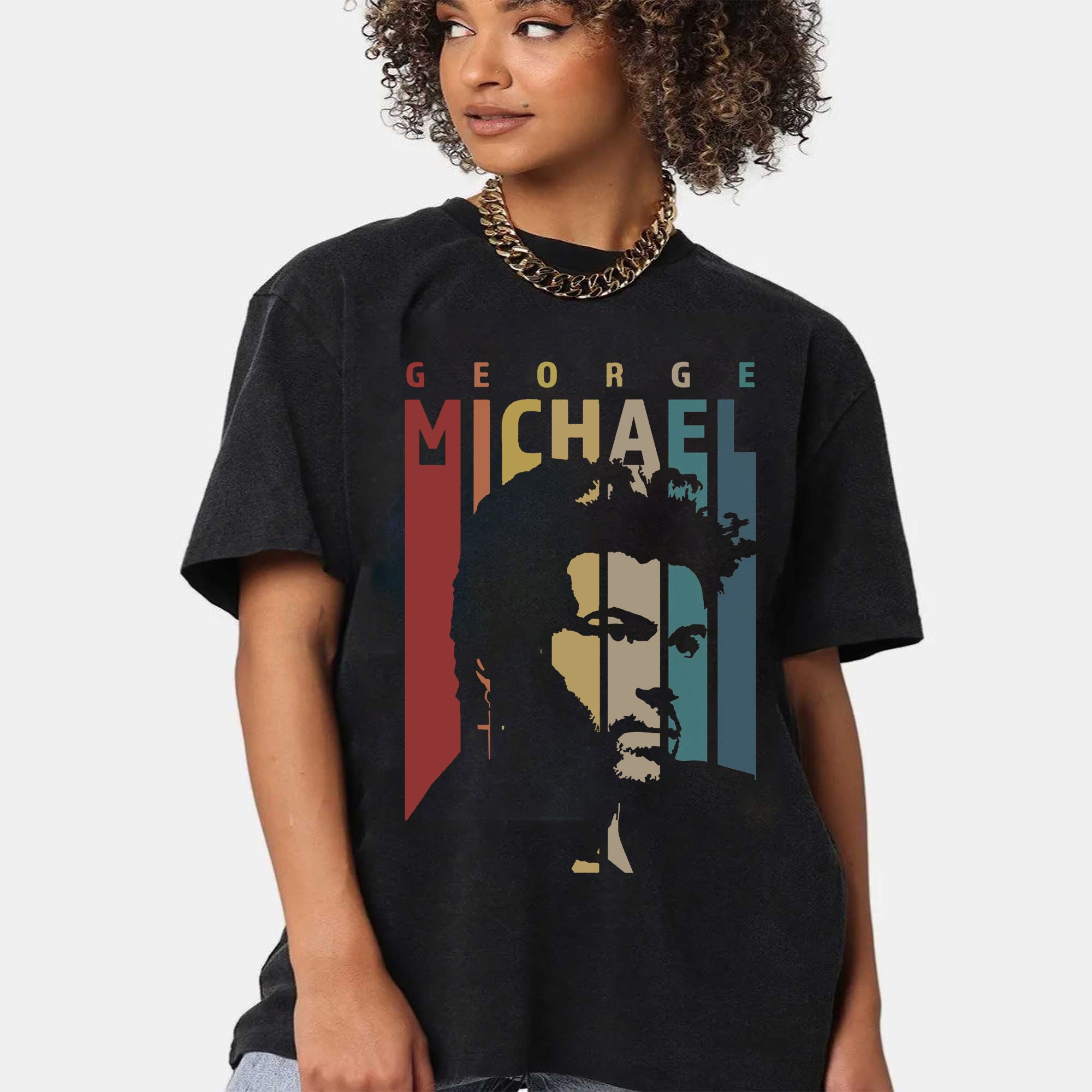 Discover Vintage Retro George Michael T-Shirt, George Michael Shirt Gift, Retro Gift Tee For You And Your Friends