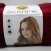 Lion Brand Scarfie 205 Cranberry and Black yarn