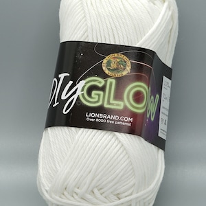 Lion Brand DIY Glow 098 Natural Yarn, glow in the dark yarn
