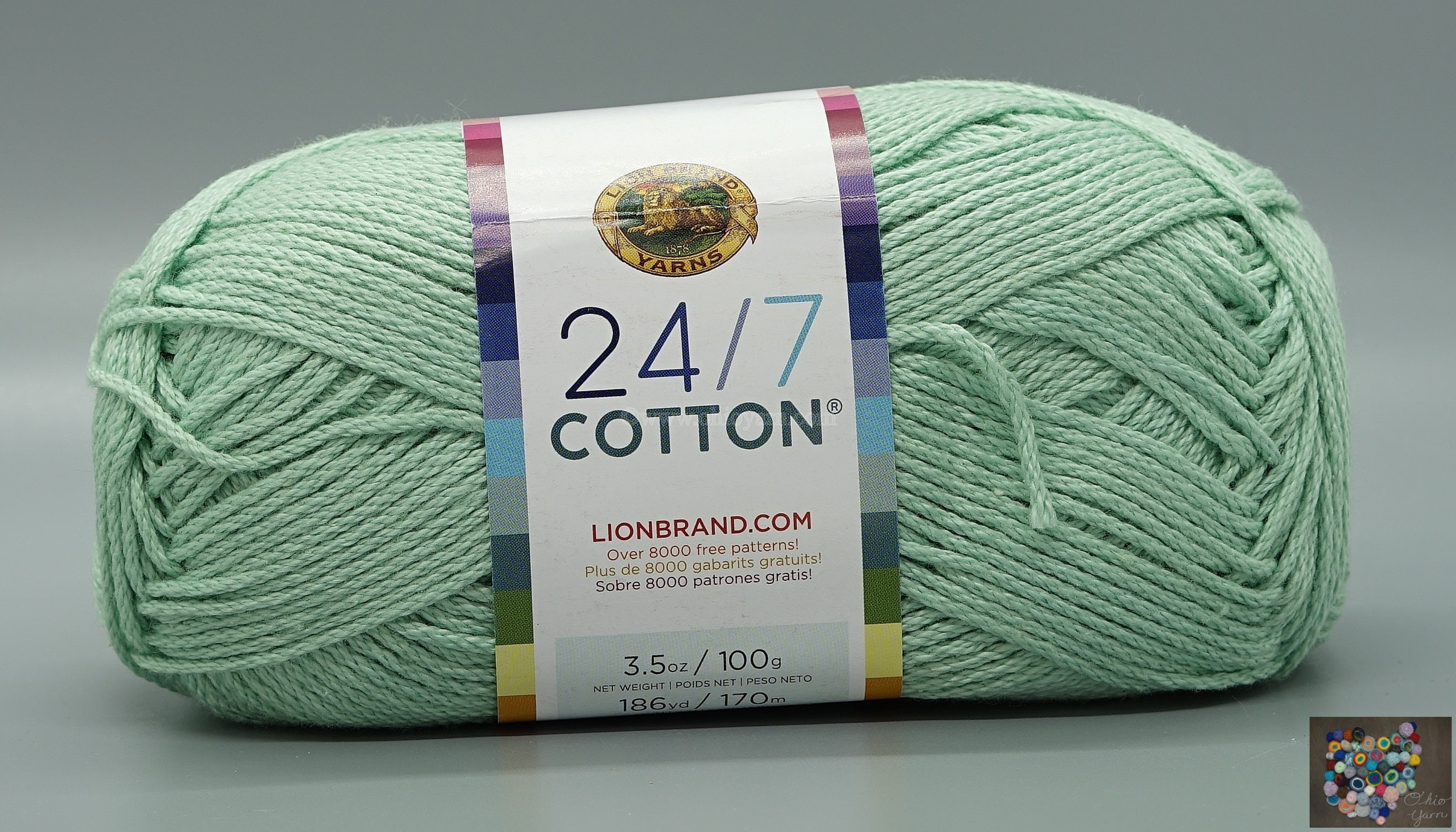 Lion Brand 24/7 Cotton 144 Magenta Yarn 100% Mercerized Cotton