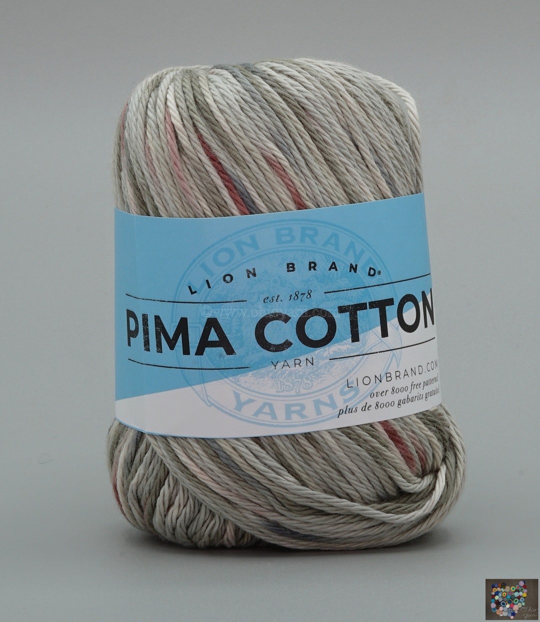 Lion Brand Pima Cotton Yarn Variegated Color 500 Peppercorn Etsy