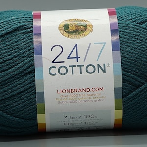 Lion Brand 24/7 Cotton 177 Dragonfly Yarn 100% Mercerized Cotton