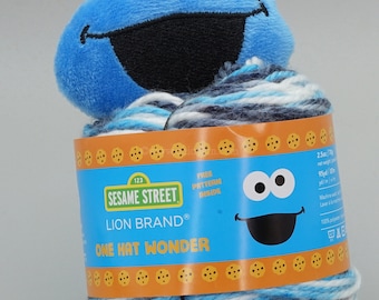 Lion Brand Sesame Street One Hat Wonder Yarn 502 Cookie Monster