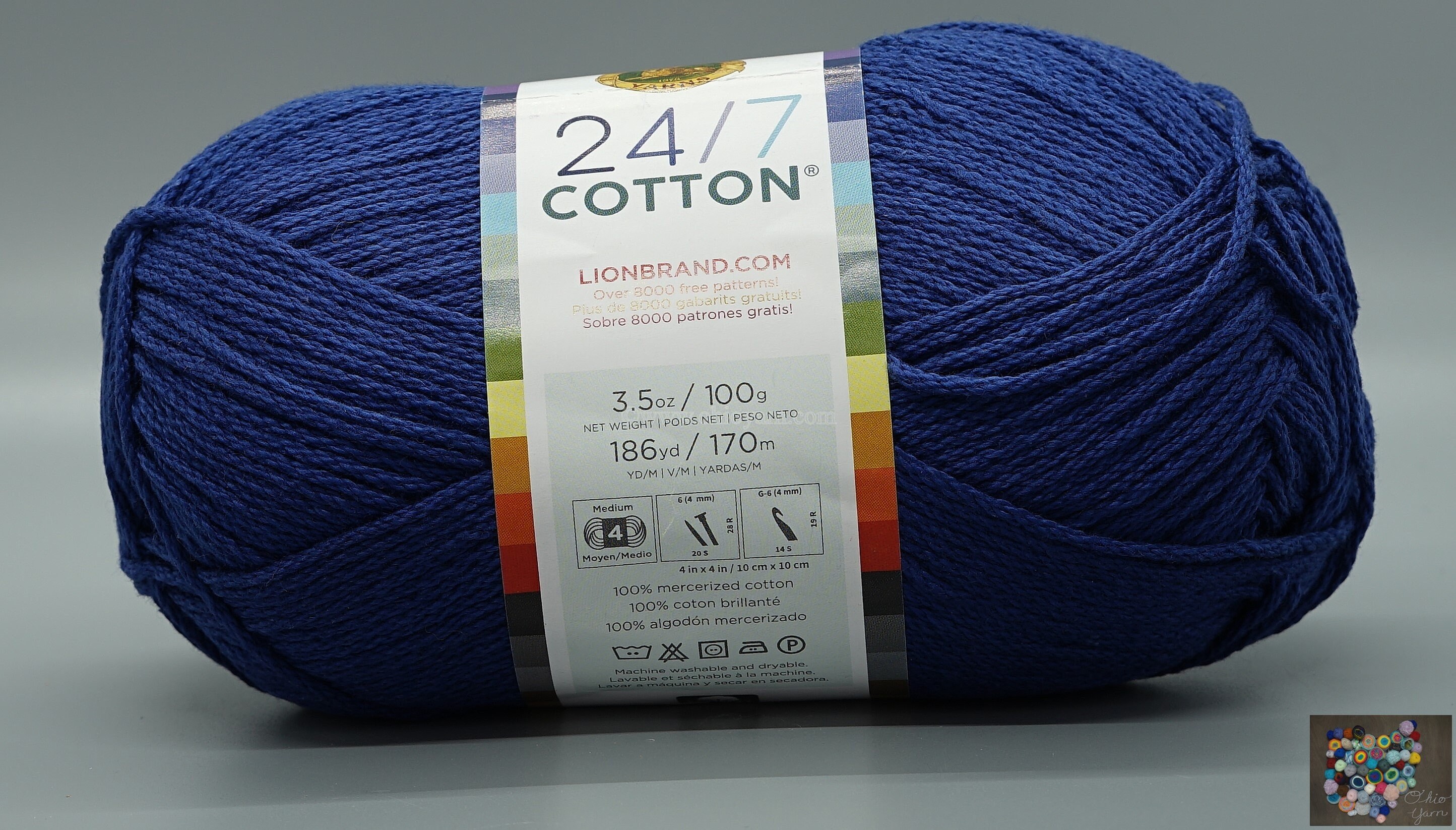 Lion Brand 24/7 Cotton DK Yarn 101 Cameo 