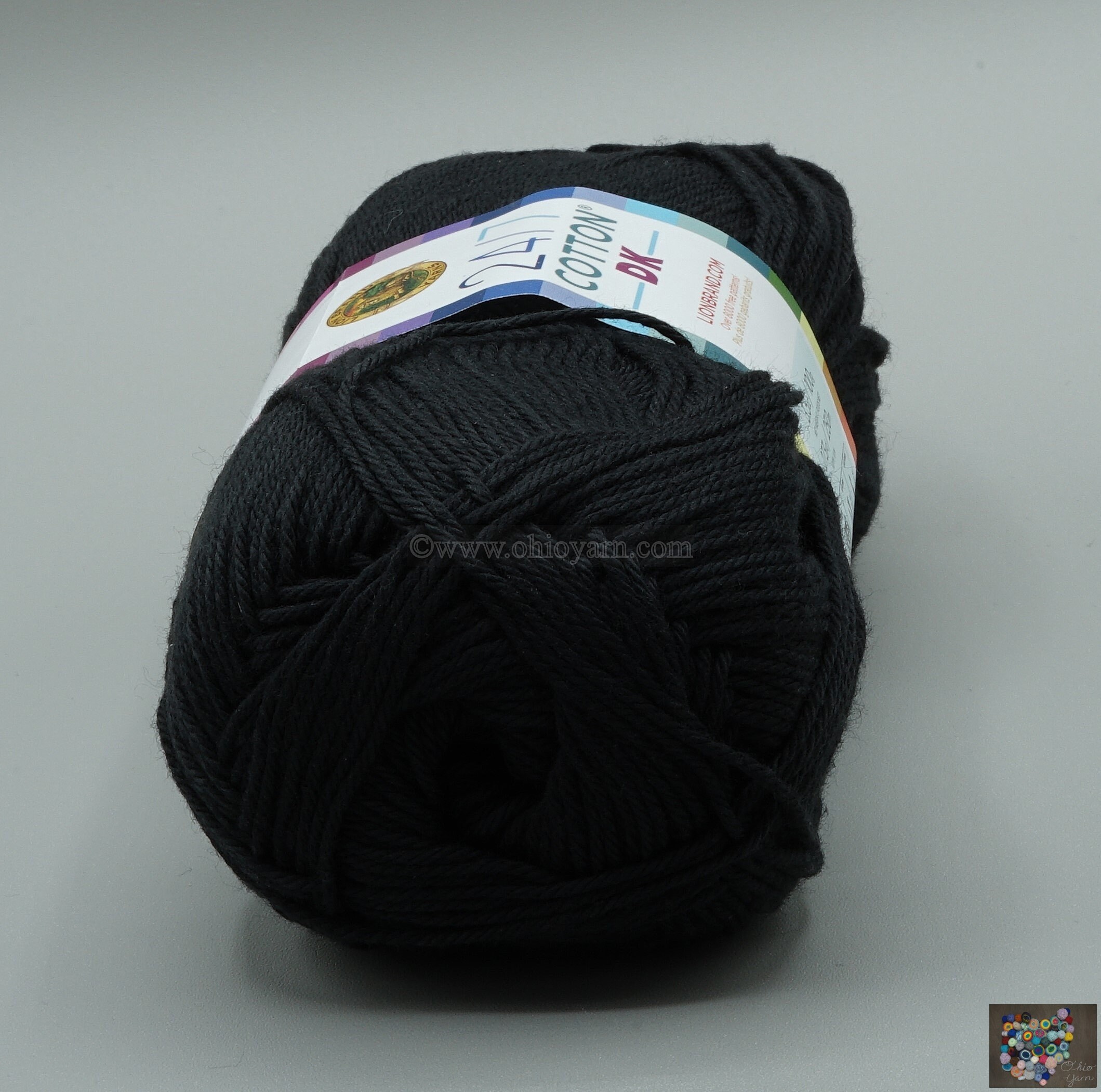 Lion Brand 24/7 Cotton DK Yarn-Caviar