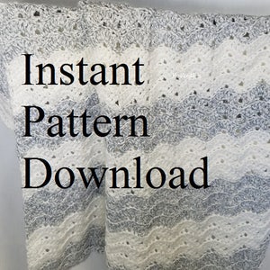 Instant Download Baby Afghan Fancy Ripple Pattern, Baby Blanket Fancy Pattern, Instant Download, Digital File Pattern Directions, File Only image 1