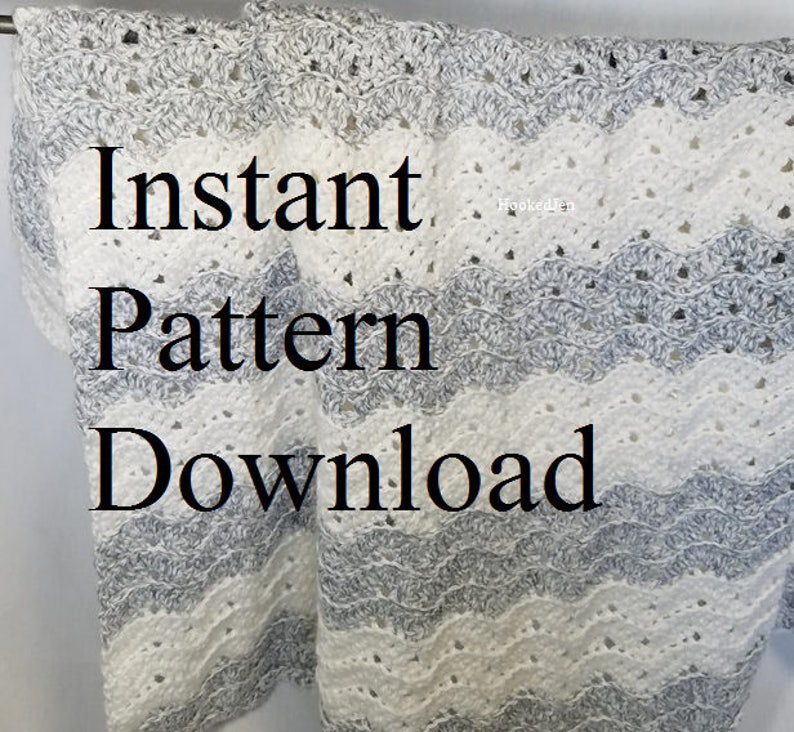 Instant Download Baby Afghan Fancy Ripple Pattern, Baby Blanket Fancy Pattern, Instant Download, Digital File Pattern Directions, File Only image 1