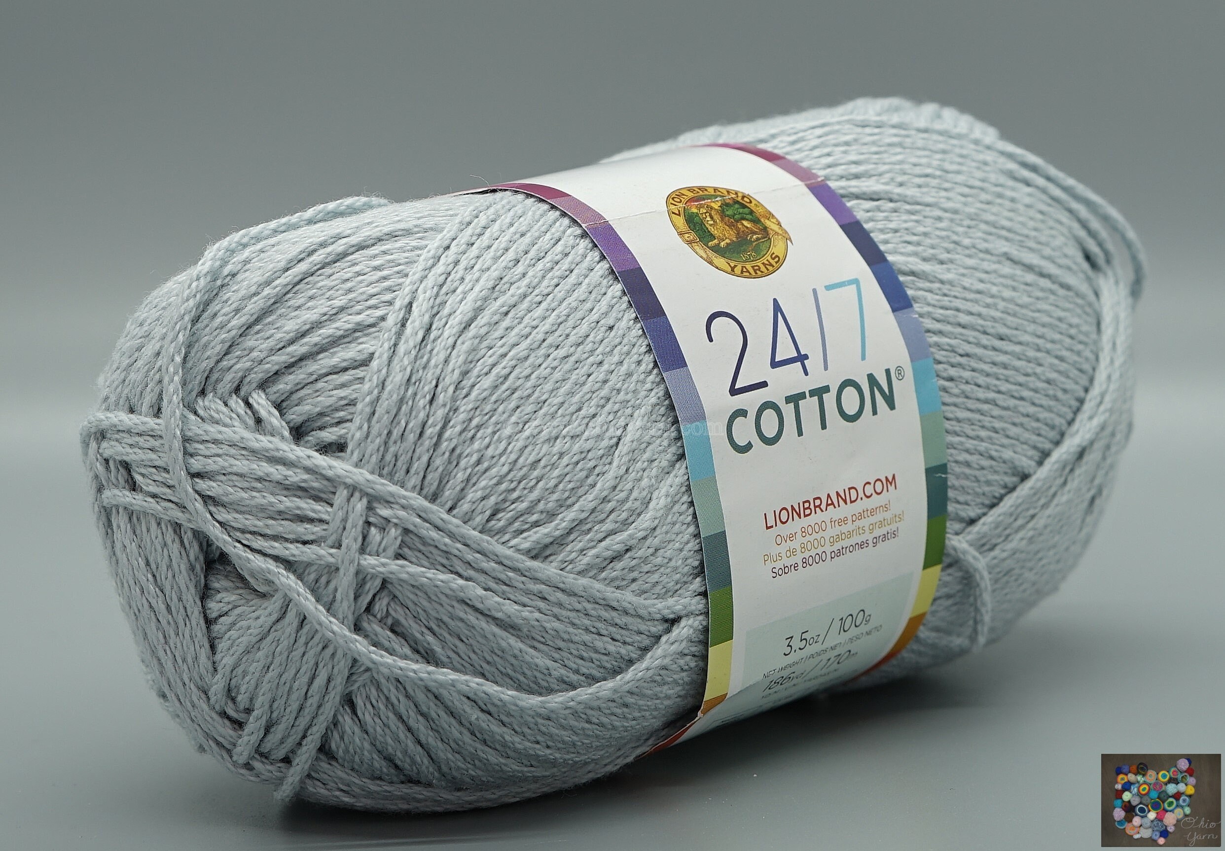Lion Brand Yarn 761-122 24-7 Cotton Yarn, Taupe