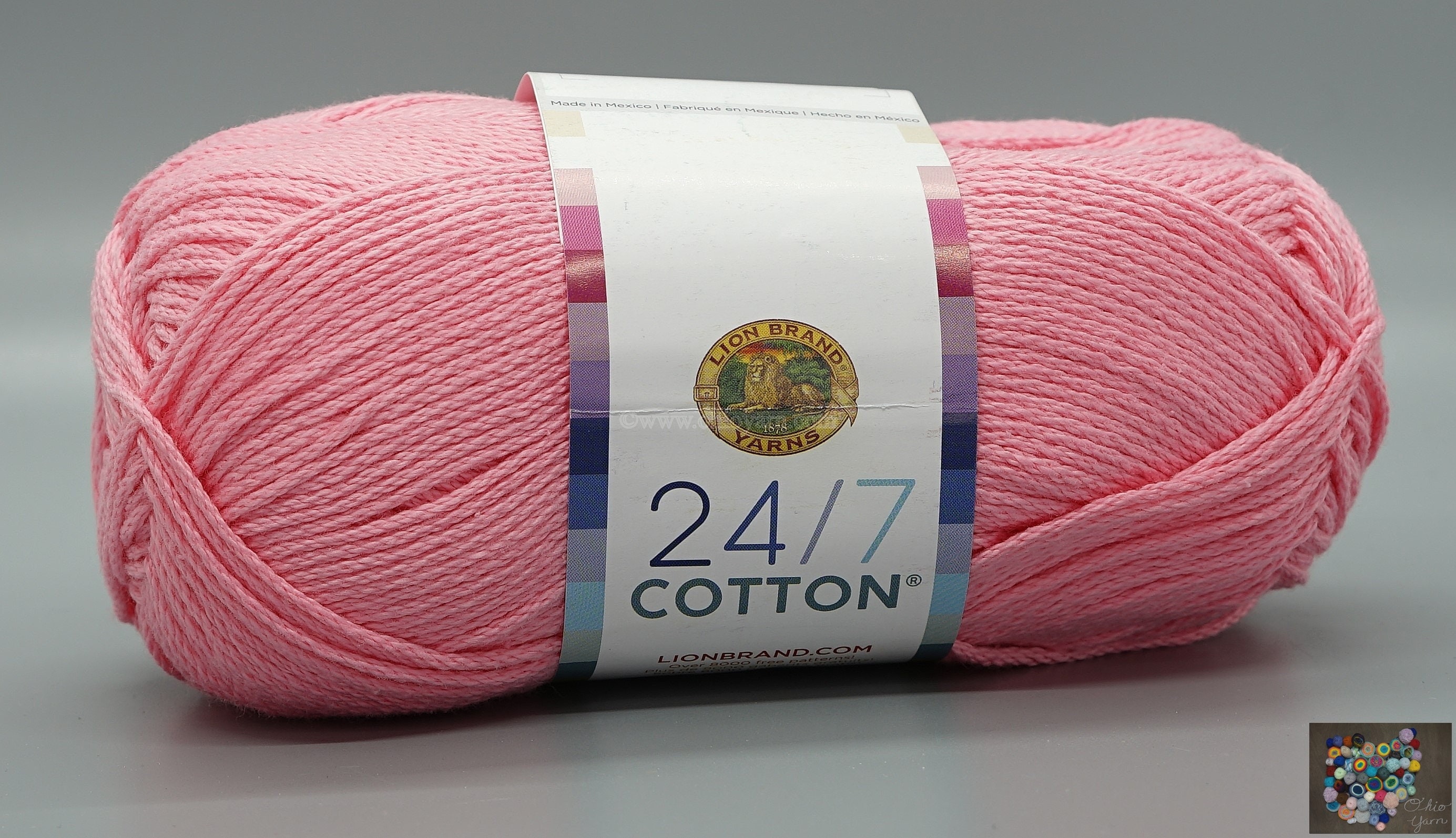 Lion Brand 24/7 Cotton 101 Pink Yarn 100% Mercerized Cotton -  Finland