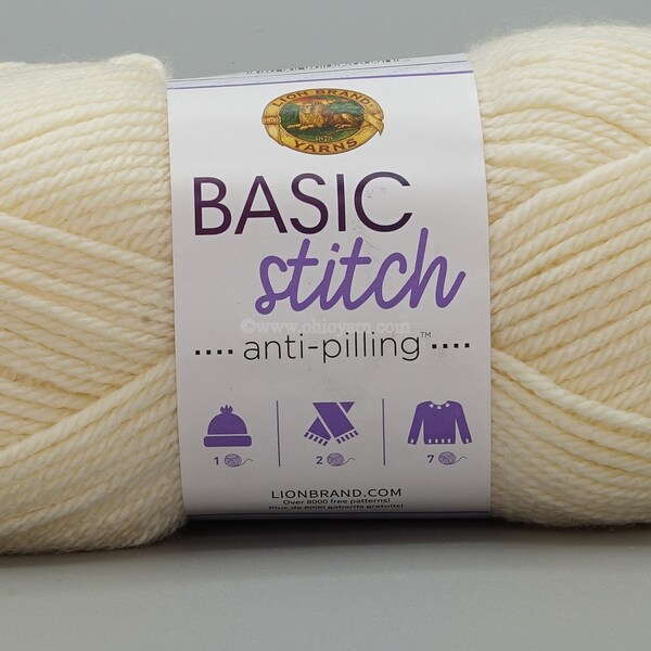 Lion Brand Basic Stitch Anti Pilling Yarn 098 Ecru