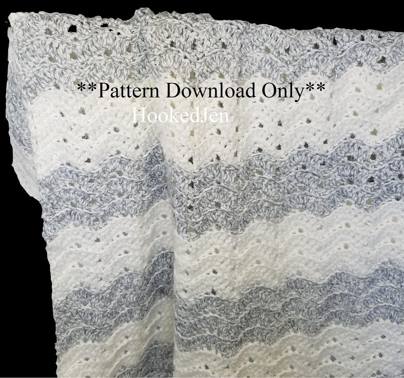 Instant Download Baby Afghan Fancy Ripple Pattern, Baby Blanket Fancy Pattern, Instant Download, Digital File Pattern Directions, File Only image 2