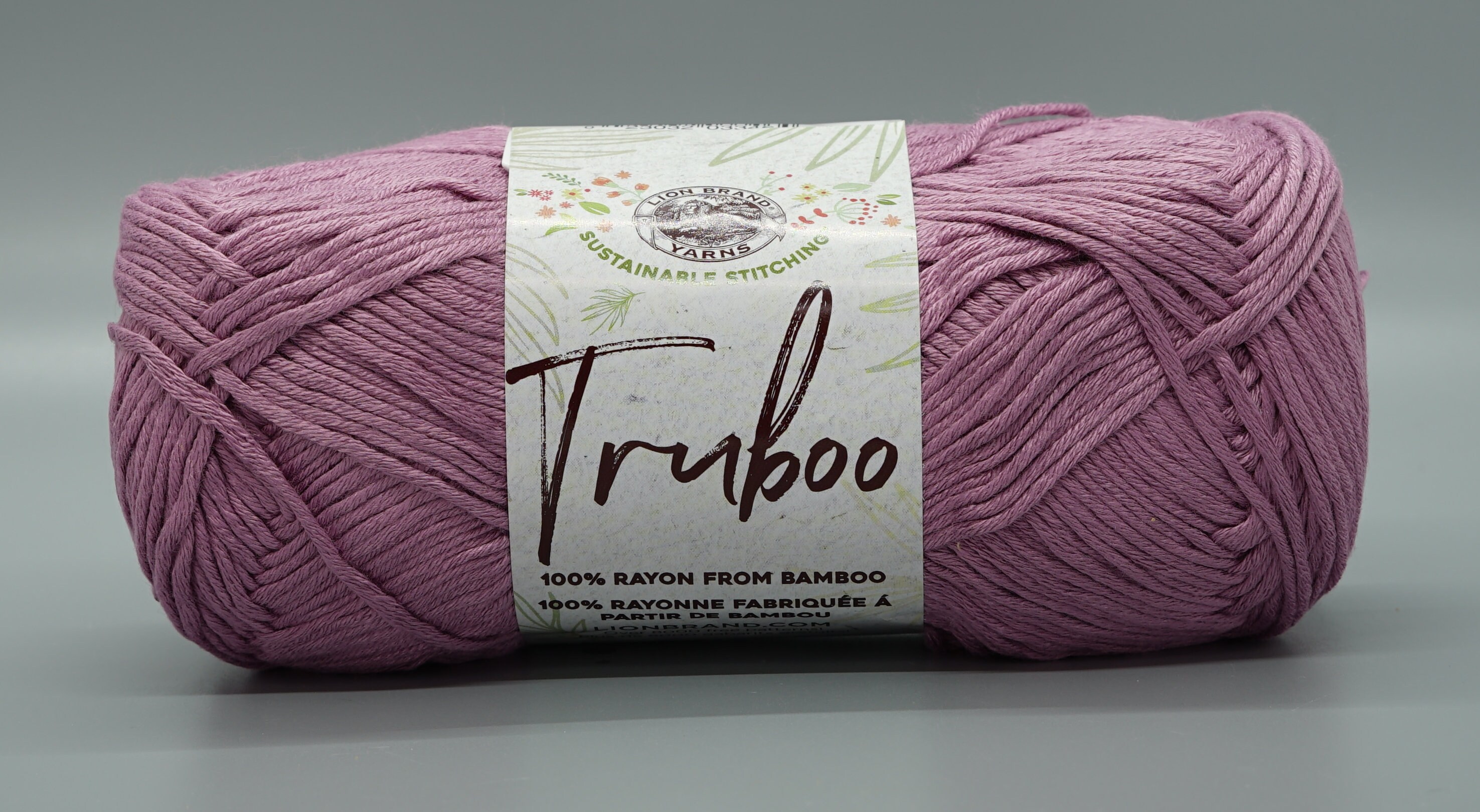 Lion Brand Truboo 145 Mauve Yarn Bamboo Yarn 