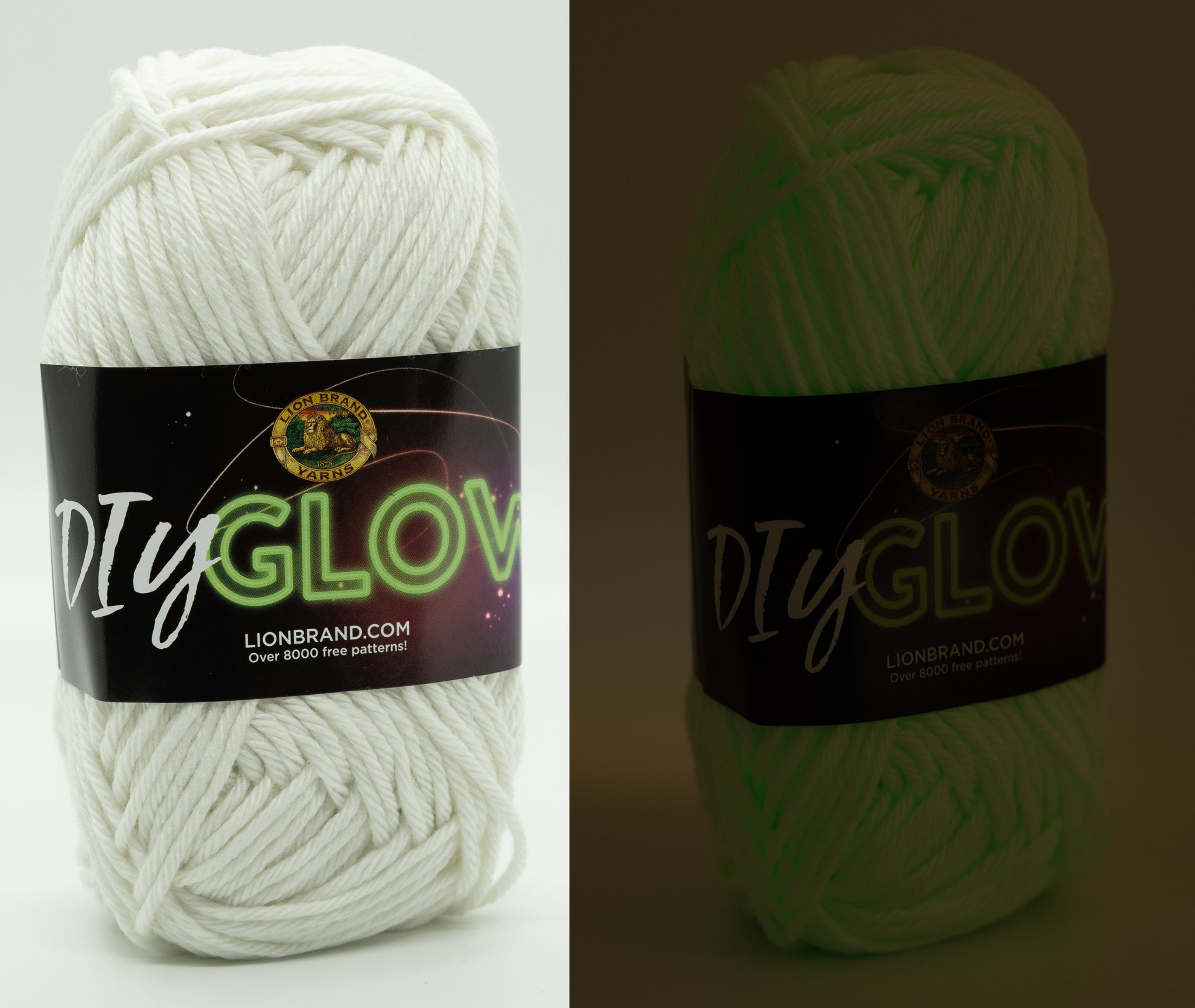 Lion Brand DIY Glow 098 Natural Yarn Glow in the Dark Yarn Etsy