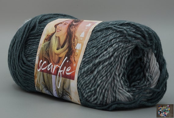 Scarfie Yarn by Lion BRAND Yarns 2 Skeins Silver/charcoal for sale online