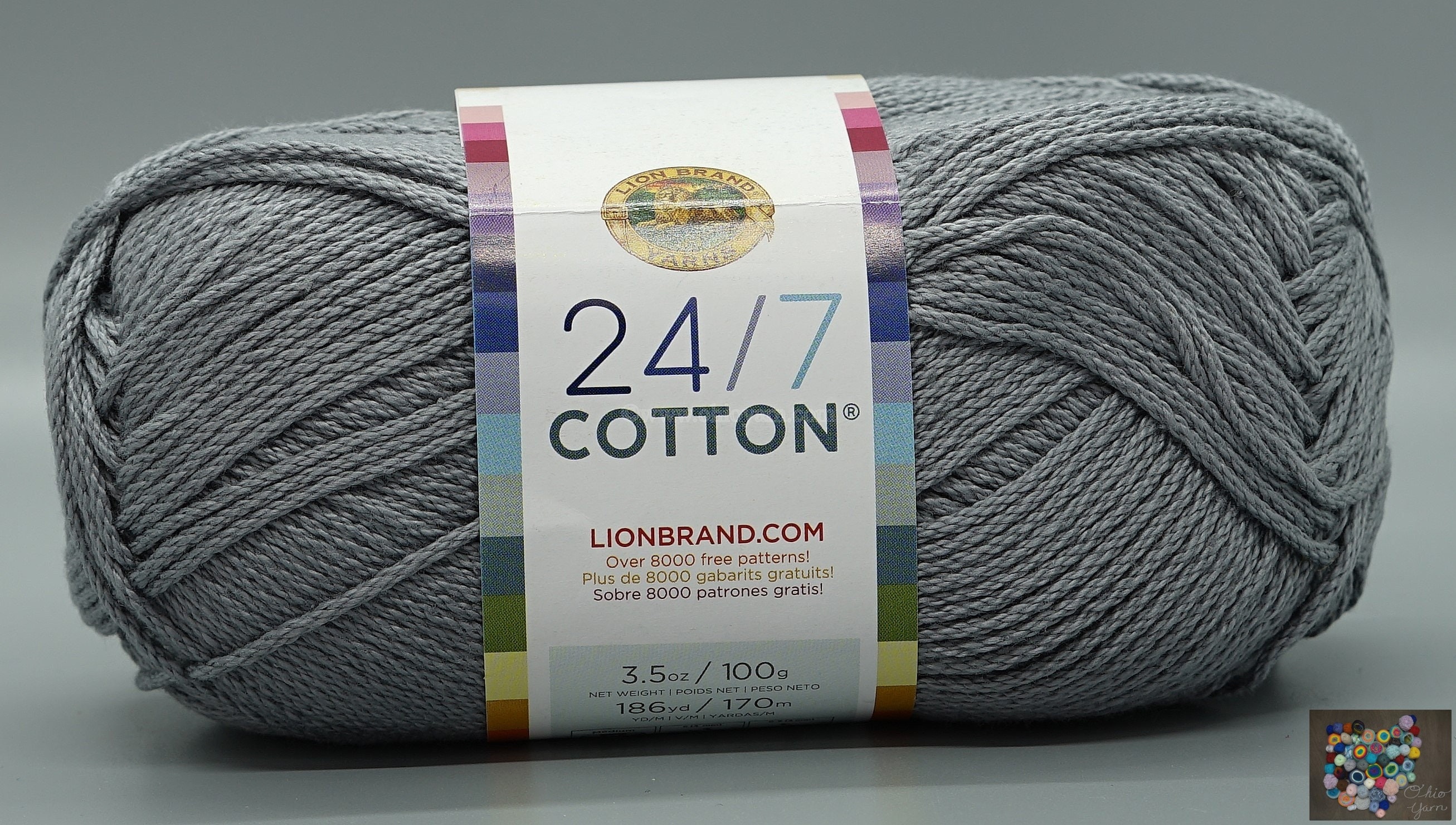 Lion Brand Yarn 24/7 Cotton Lime Mercerized Natural Fiber Medium Cotton Green Yarn 3 Pack, Size: 3.5 oz