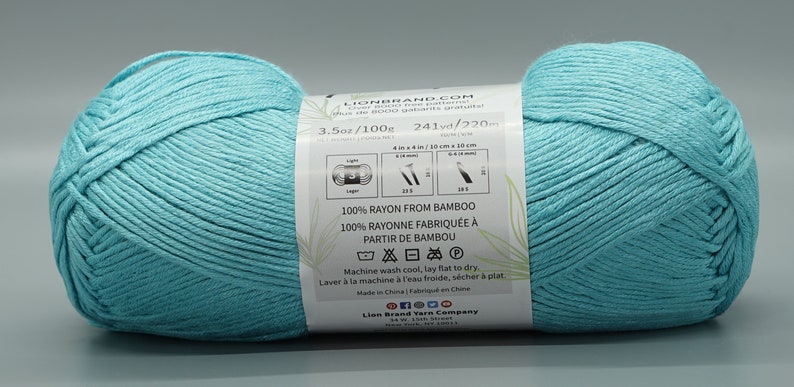 Lion Brand Truboo 102 Aqua Yarn Bamboo Yarn - Etsy