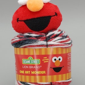 Lion Brand Sesame Street One Hat Wonder Yarn 501 Elmo