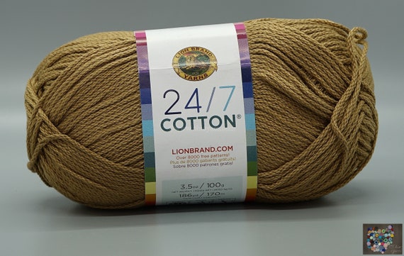 Lion Brand 24/7 Cotton 173 Hay Bale Yarn 100% Mercerized Cotton 