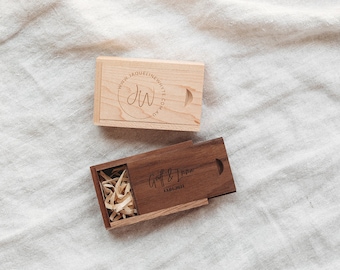 Custom Engraved Wood Rectangle USB Box, Personalised USB Box, Photography Box, Photo Album, Photographer, Wedding Album, Photography