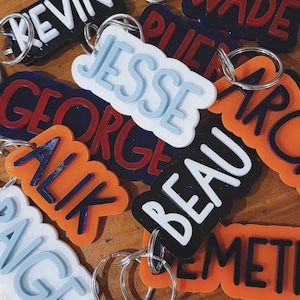Porte-clés personnalisé, étiquette de sac, personnalisé, école, cadeau prof, cartable, maternelle, étiquette, personnalisé, acrylique
