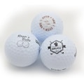 Custom and personalised printed golf balls, golfers gift, logo, brand, text, design, photo or image printed product logo