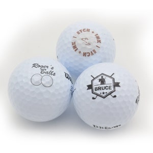 Custom and personalised printed golf balls, golfers gift, logo, brand, text, design, photo or image printed