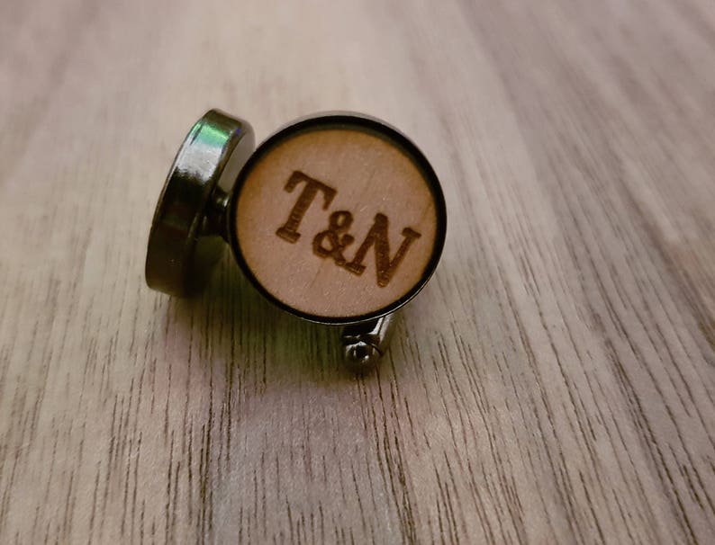 Personalised Wood Cufflinks Custom Wedding Cufflinks Etsy