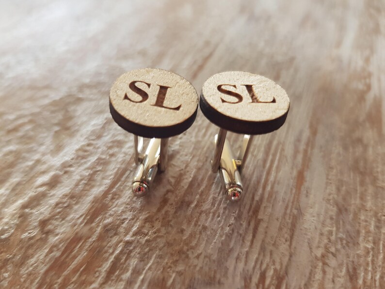 Personalised Wood Cufflinks Custom Wedding Cufflinks Etsy